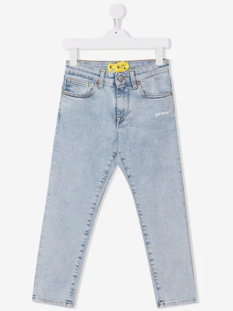 Off-White Kids Diag-stripe skinny jeans