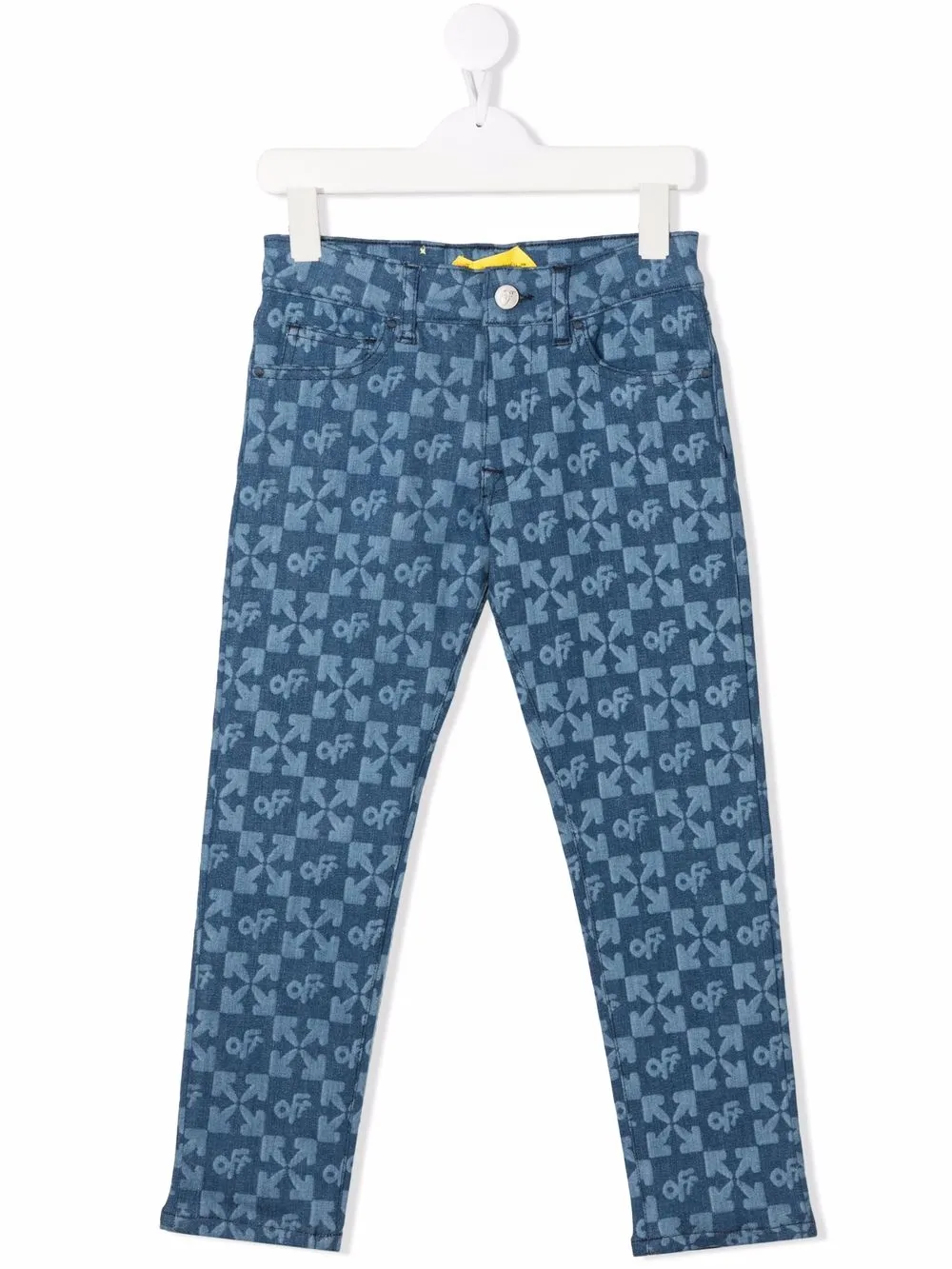 

Off-White Kids jeans rectos Mel con monograma - Azul