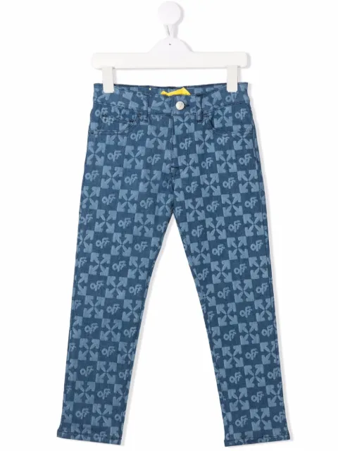 Off-White Kids jean droit à motif monogrammé