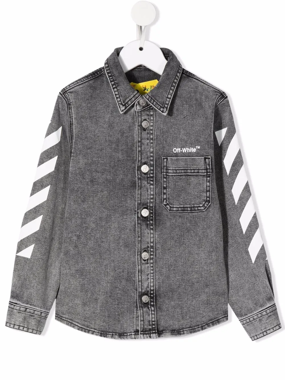 

Off-White Kids camisa de mezclilla con estampado Arrows - Gris