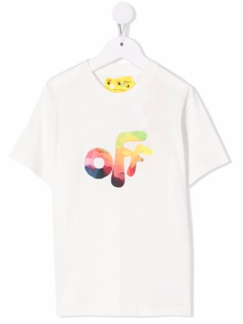 Off-White Kids rounded watercolour T-shirt