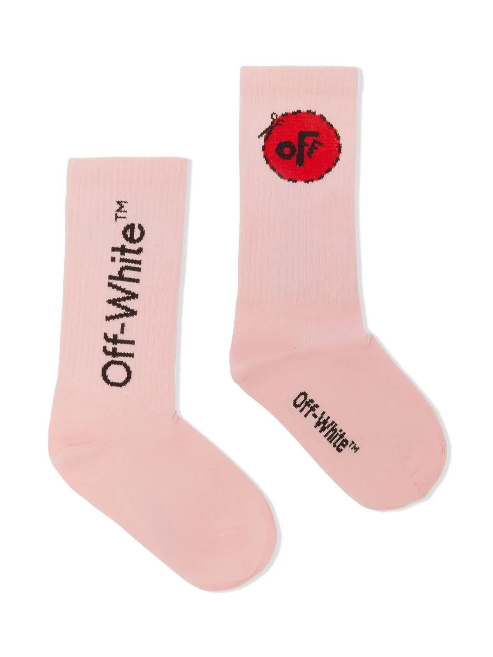

Off-White Kids Hole-print cotton-blend socks - Pink