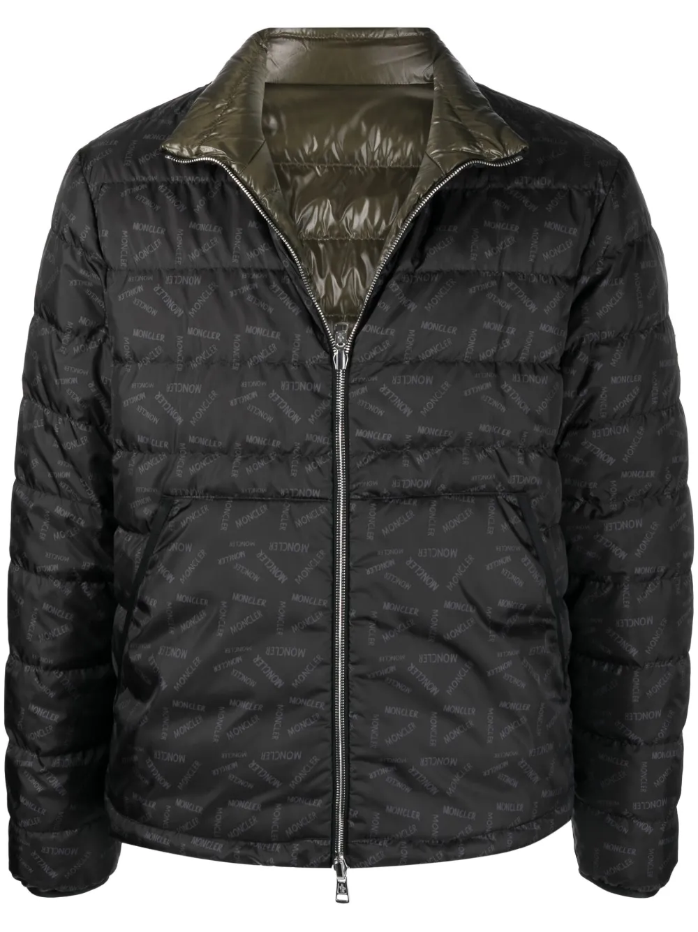 

Moncler Pouctal logo-print reversible quilted jacket - Grey