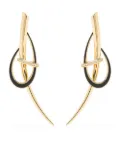 Shaun Leane Sabre Deco ceramic diamond statement earrings - Gold