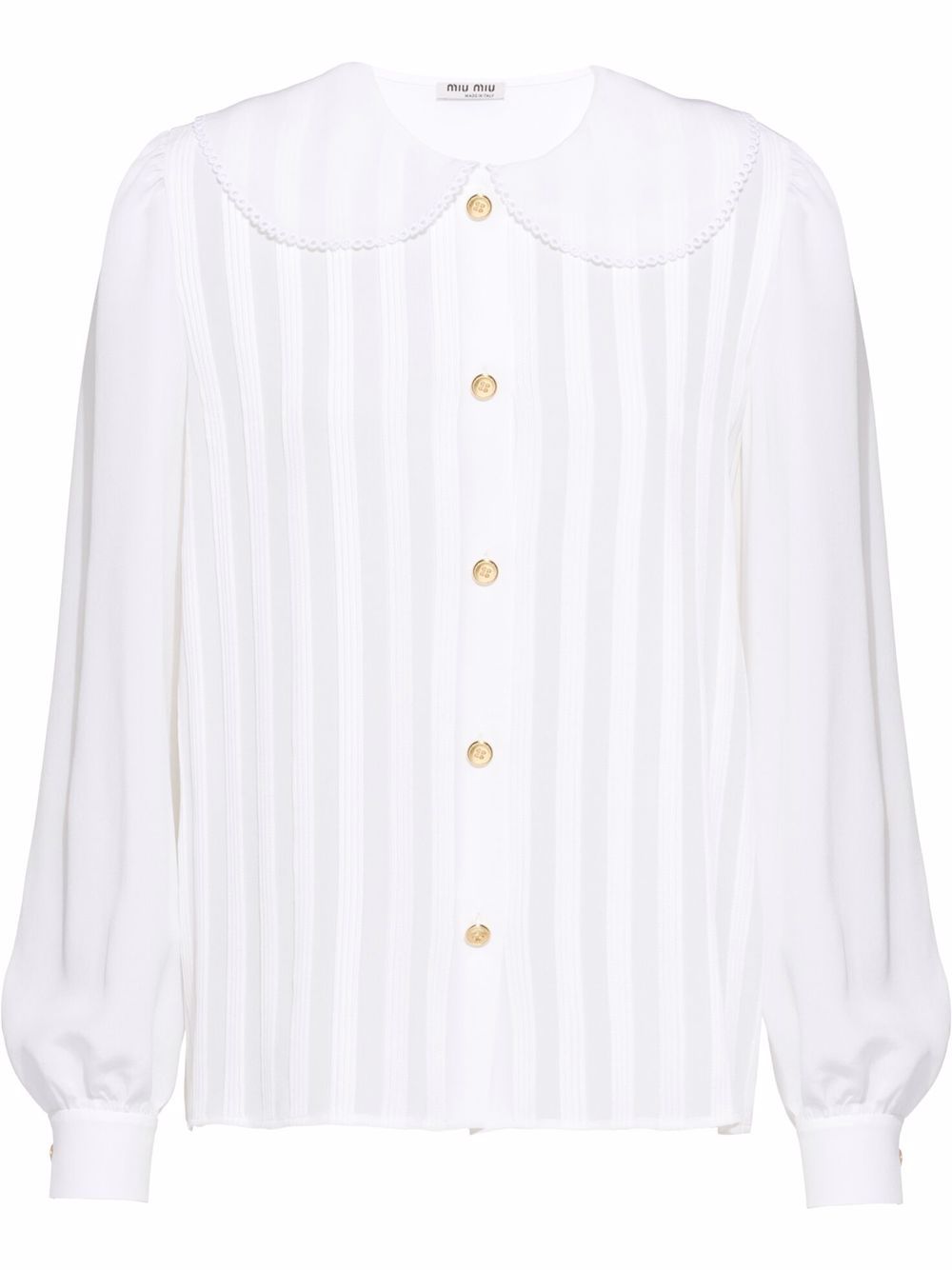 Miu Miu Striped Crêpe De Shine Shirt - Farfetch