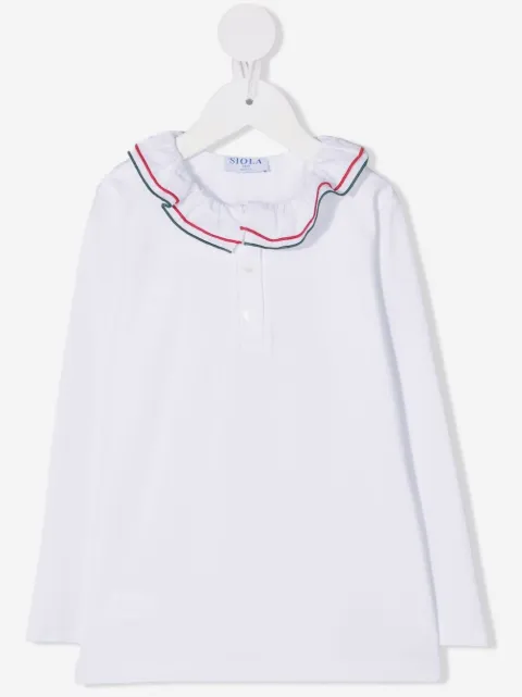 Siola Poloshirt mit Rüschenkragen