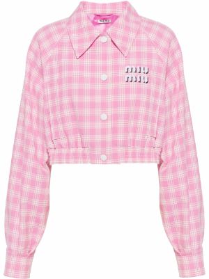 miu miu league plaid shirt