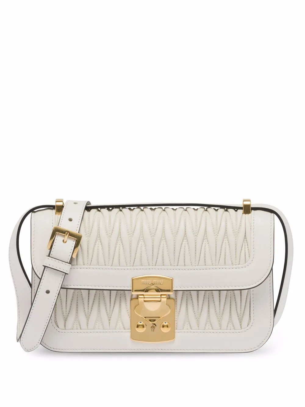 

Miu Miu matelassé leather shoulder bag - White