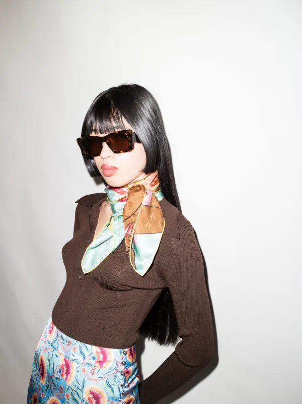 PRADA ブラウン スクエア サングラス Prada Eyewear プラダ・アイウェア スクエアフレーム サングラス