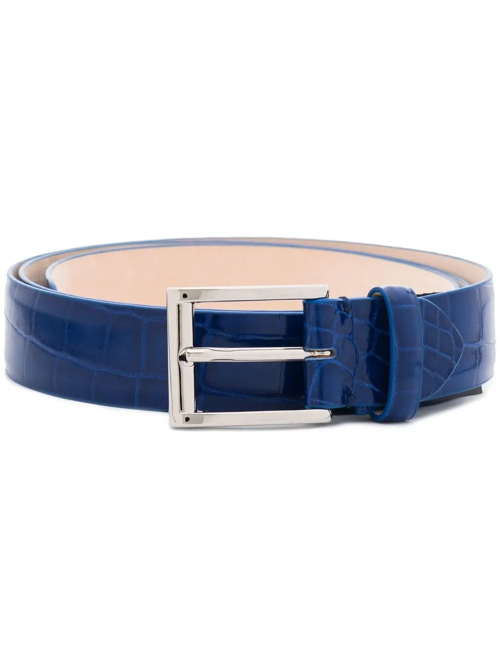

Maison Margiela cinturón con efecto de piel de cocodrilo - Azul