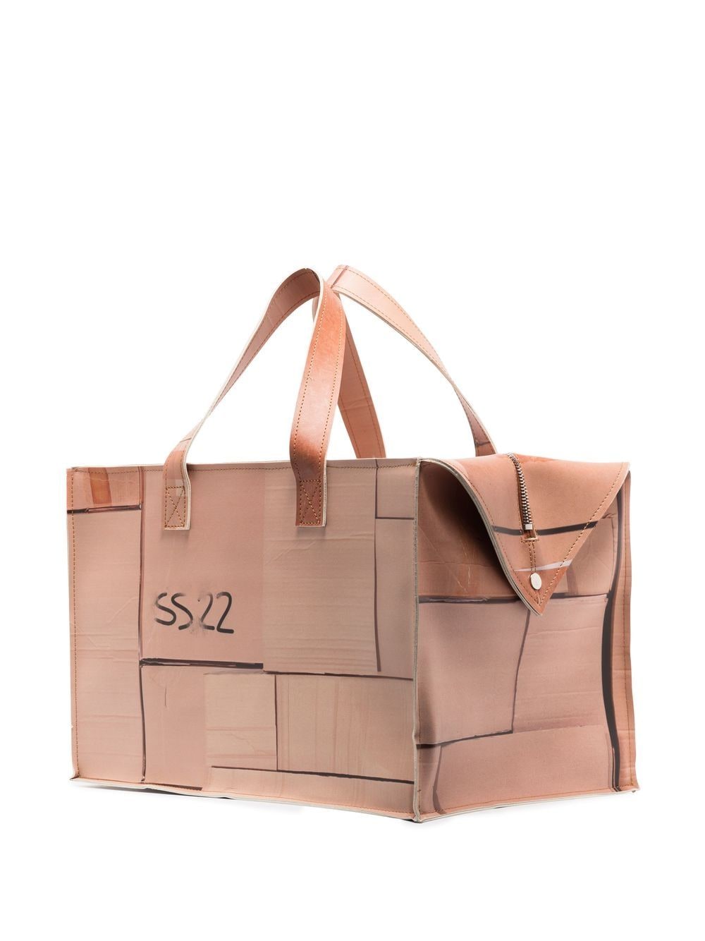 Shop Natasha Zinko Box-print Oversize Tote Bag In Neutrals