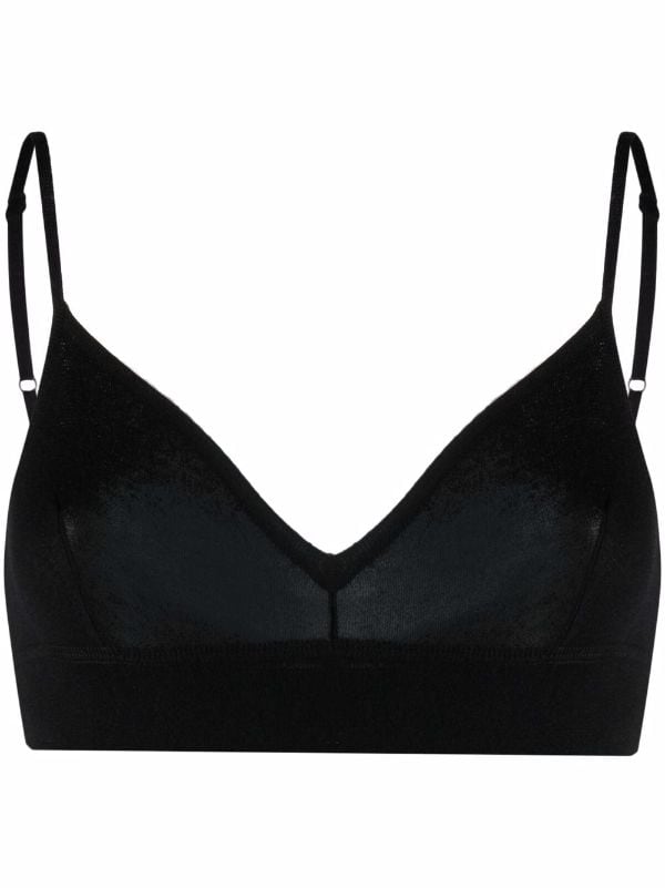 FINE KNIT BRA - Black