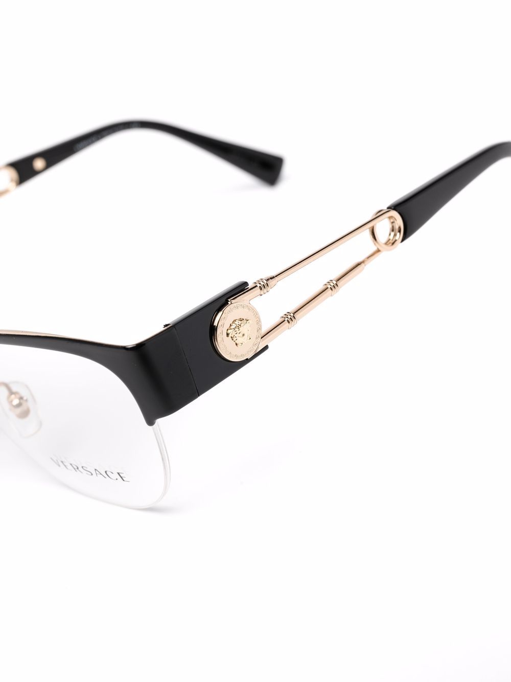 фото Versace eyewear очки в безободковой оправе с декором medusa