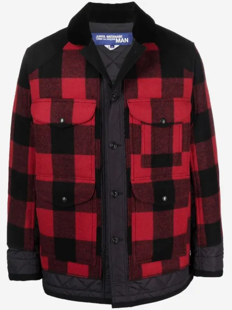 Junya Watanabe MAN checked press-stud shirt jacket