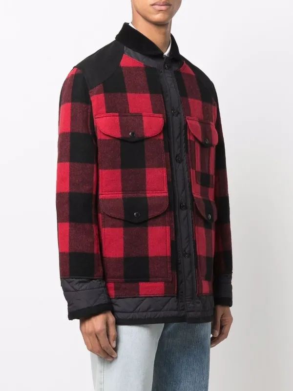 Junya Watanabe MAN チェック シャツジャケット | レッド | FARFETCH JP