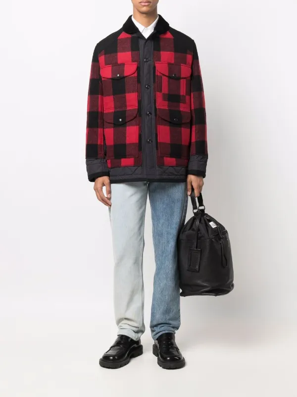 JUNYA WATANABE MAN シャツジャケット Junya Watanabe MAN チェック シャツジャケット | レッド | FARFETCH JP