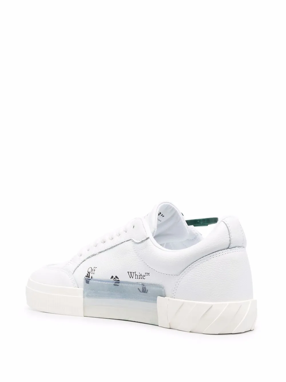  Off White Vulkanisierte Low Top Sneakers   Weiß 
