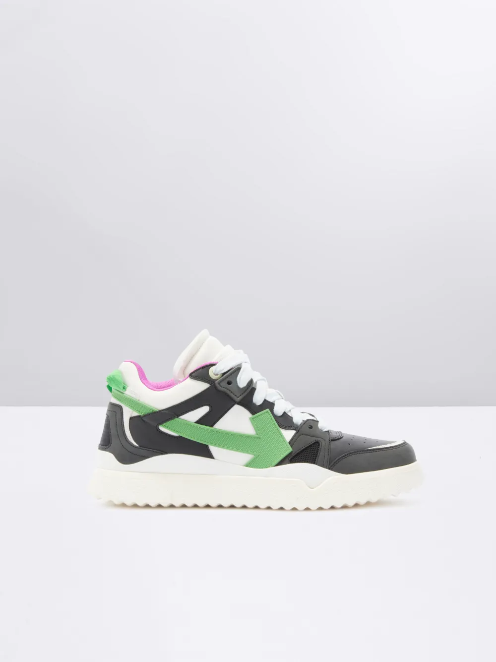 off white mid top sponge sneakers