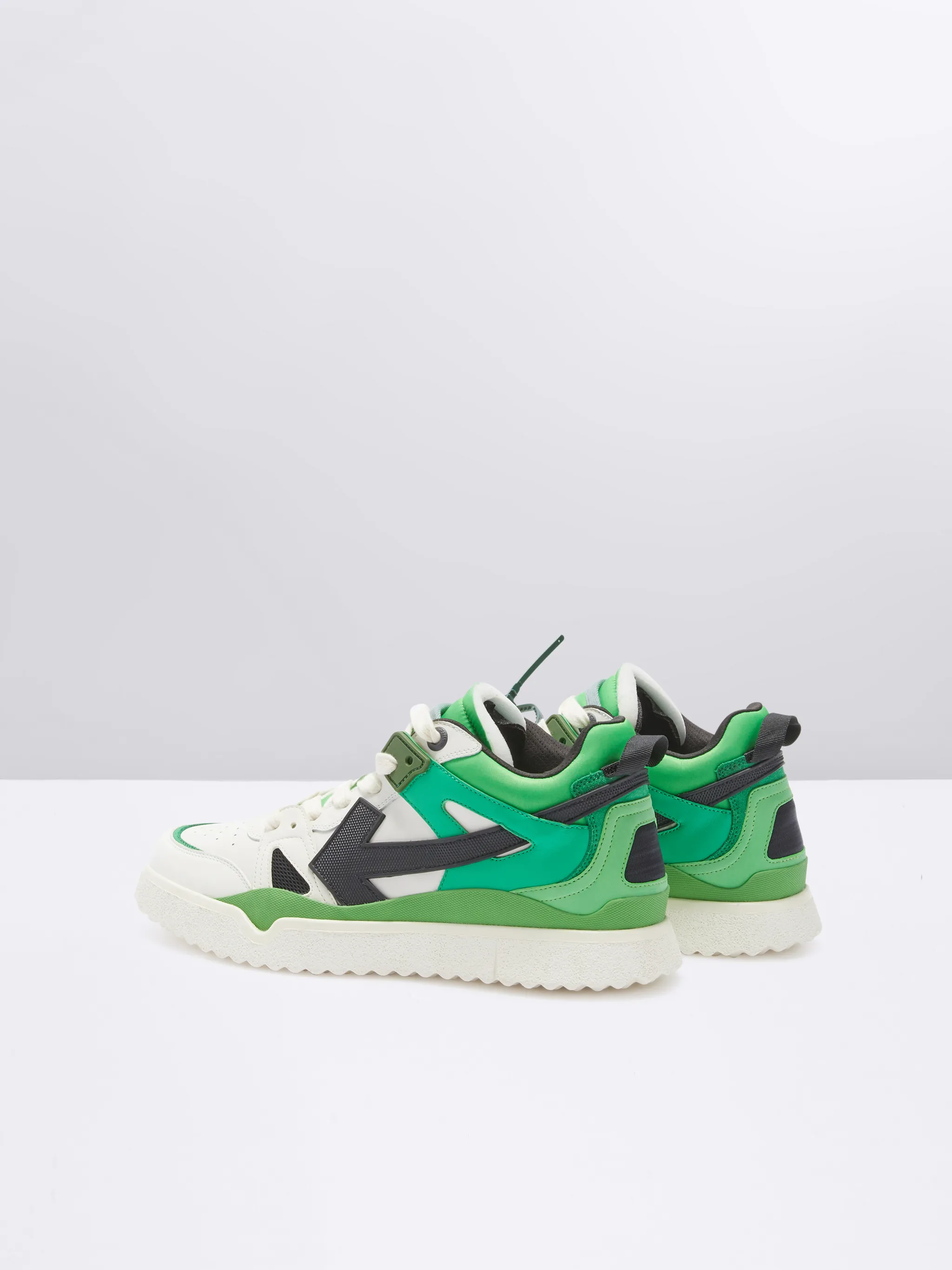 off white mid top sponge sneakers