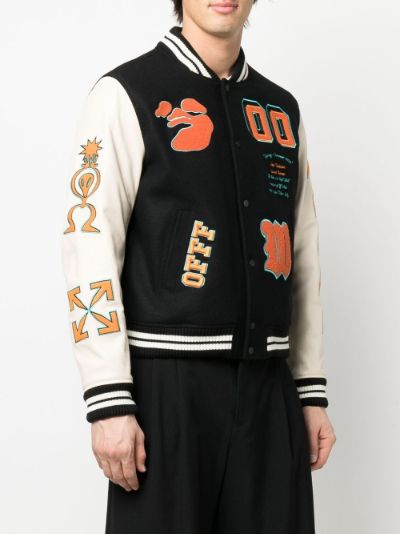 off white baseball jacket