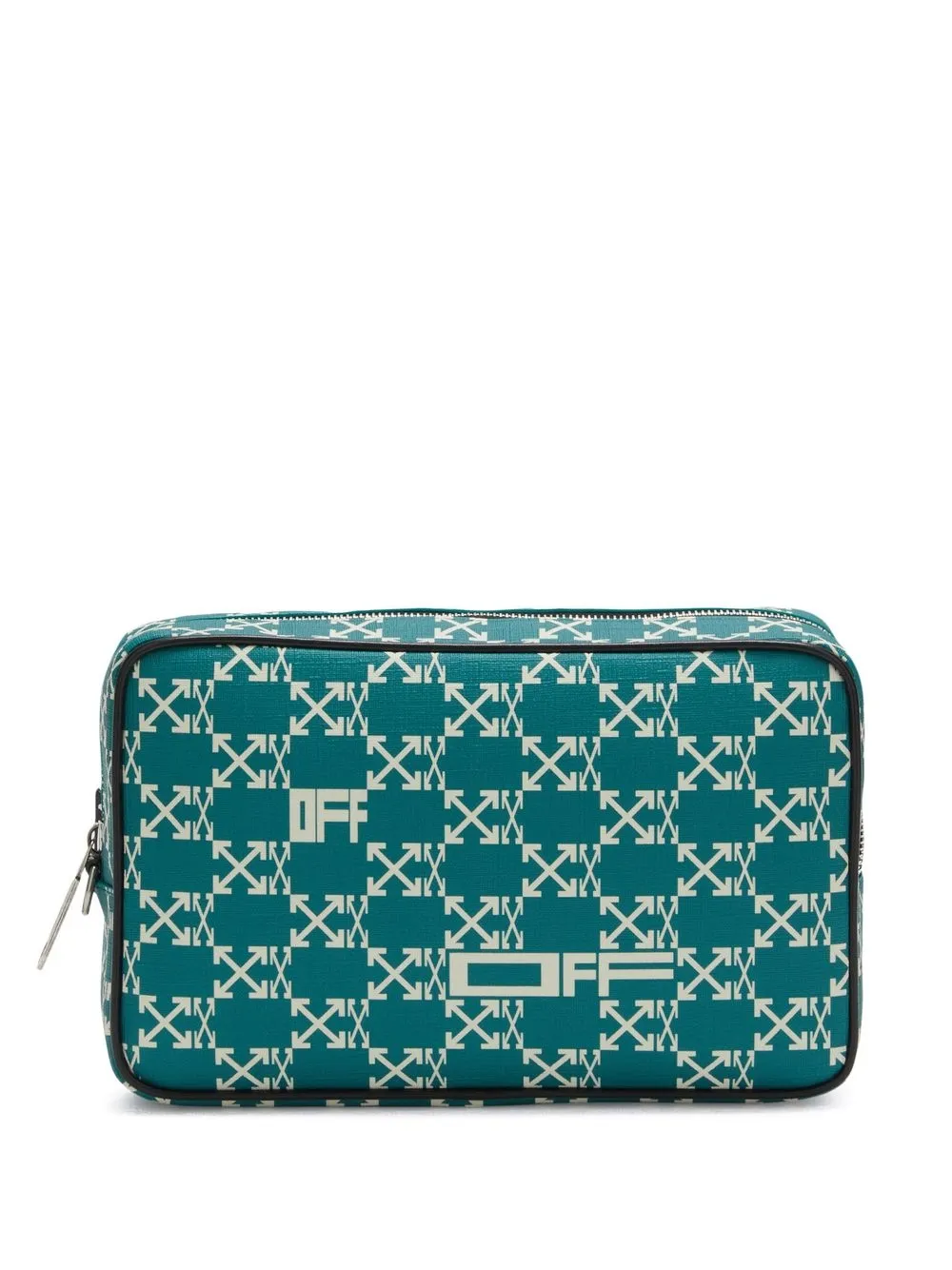 monogram-print clutch bag