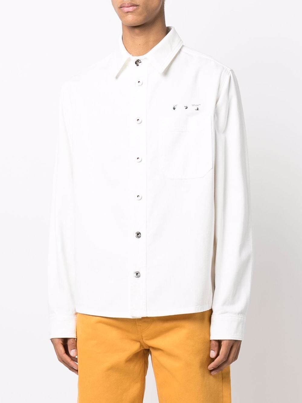 фото Off-white джинсовая рубашка с принтом caravaggio