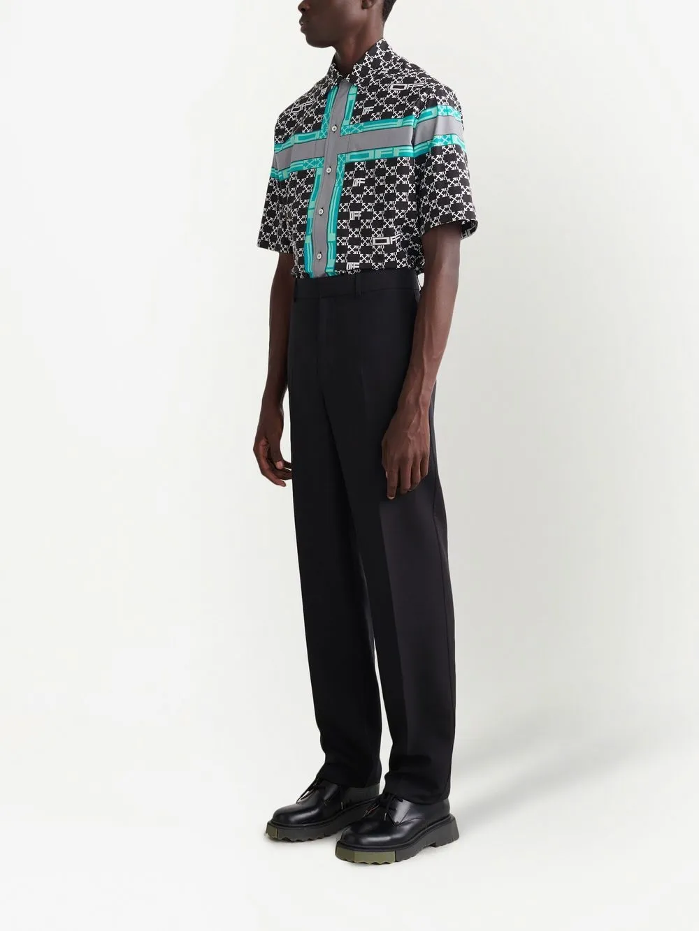 Off-White Katoenen pantalon - Zwart