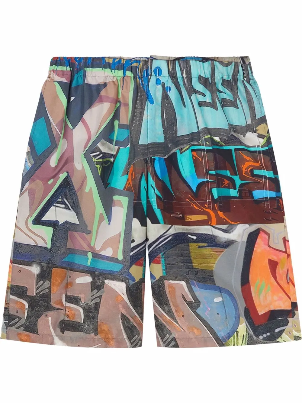 

Off-White graffiti-print elasticated bermuda shorts - Multicolour