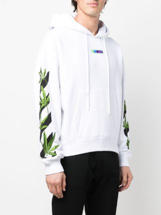 WEED ARROWS OVER HOODIE WHITE GREEN展示图