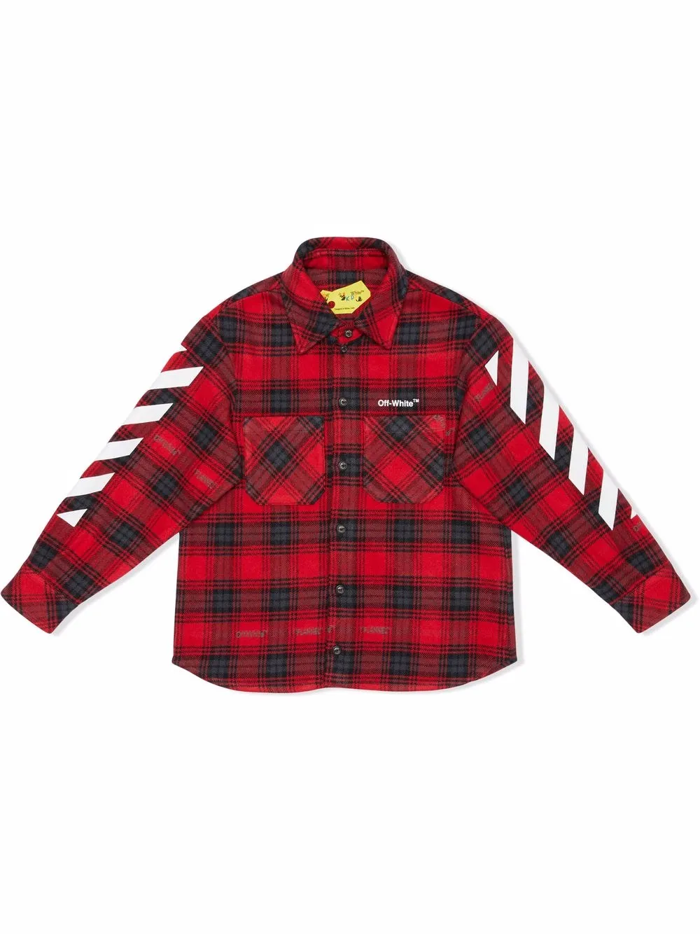 

Off-White Kids camisa a cuadros con rayas diagonales - Rojo