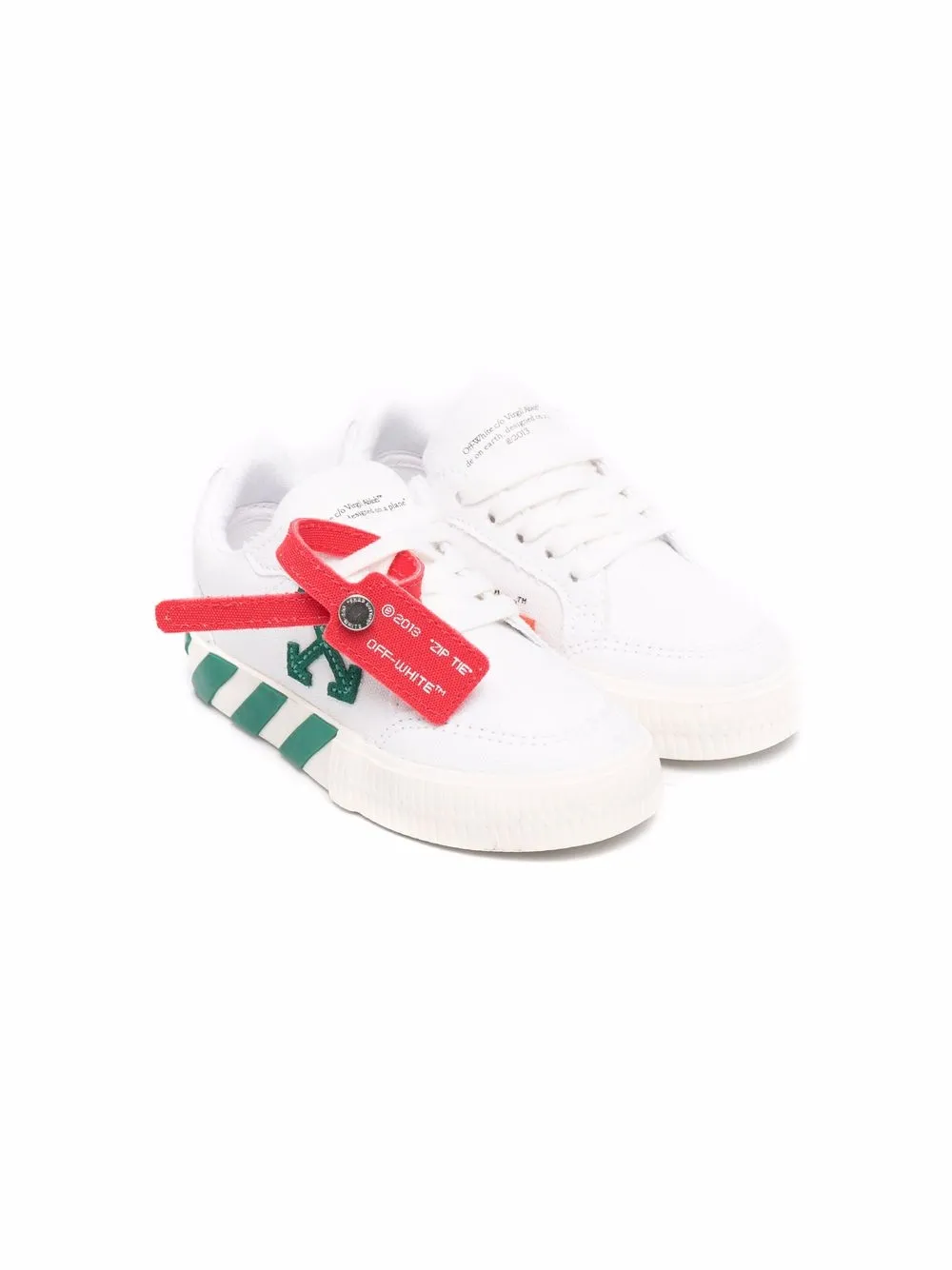 Off-White Kids VULCANIZED LACE UP WHITE GREEN