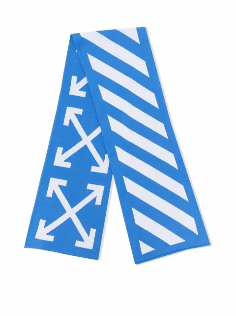 Off-White Kids وشاح منسوج بأسهم بحياكة إنتارسيا