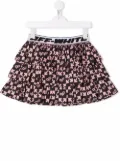 Off-White Kids monogram-print ruffle skirt - Black