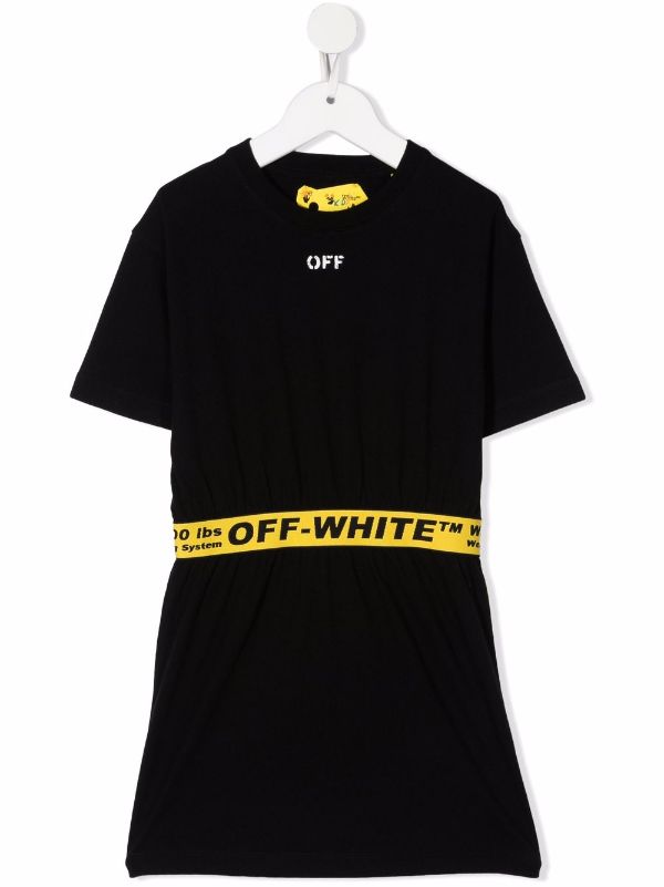Fest Blive gift tryk Off-White Kids Industrial-tape T-shirt Dress - Farfetch