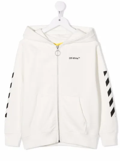 off white diag print zip up