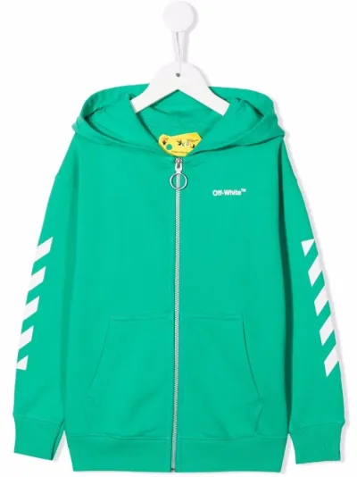 off white diag print zip up