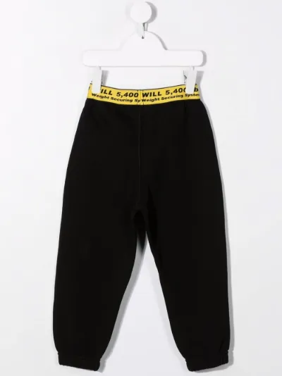 off white yellow stripe pants