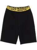 Off-White Kids logo-band shorts - Black
