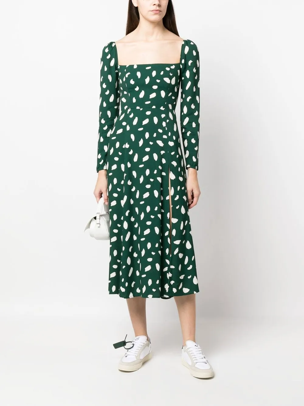 Reformation Sigmund paintsplatter Midi Dress Farfetch