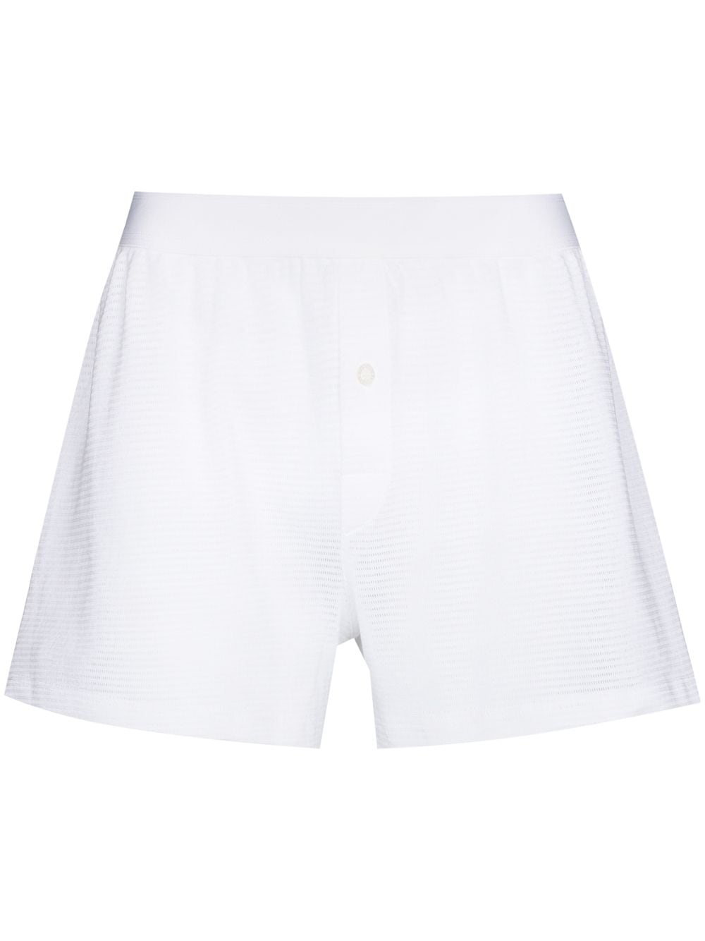 sunspel boxer en coton à boutonnière - blanc