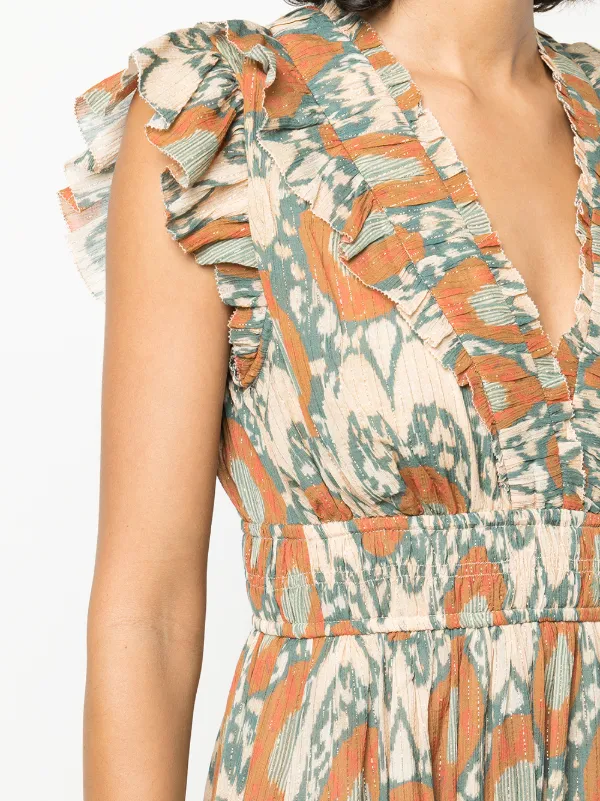 Ulla Johnson Noor Ruffle v-neck Dress 