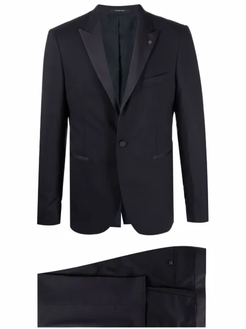 Tagliatore contrast panel slim-fit suit