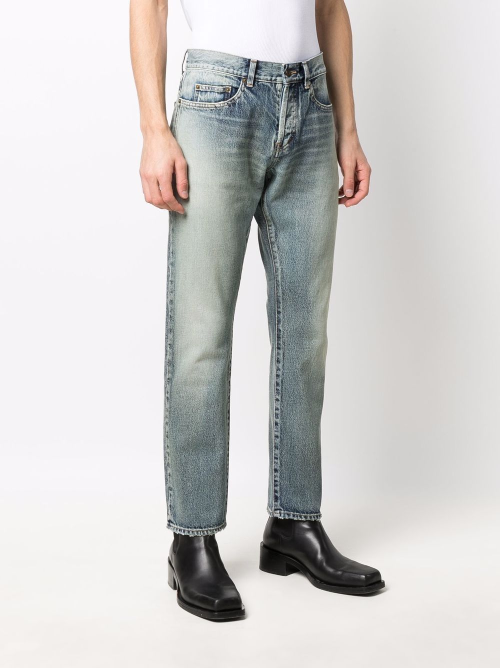 фото Saint laurent джинсы прямого кроя с эффектом потертости