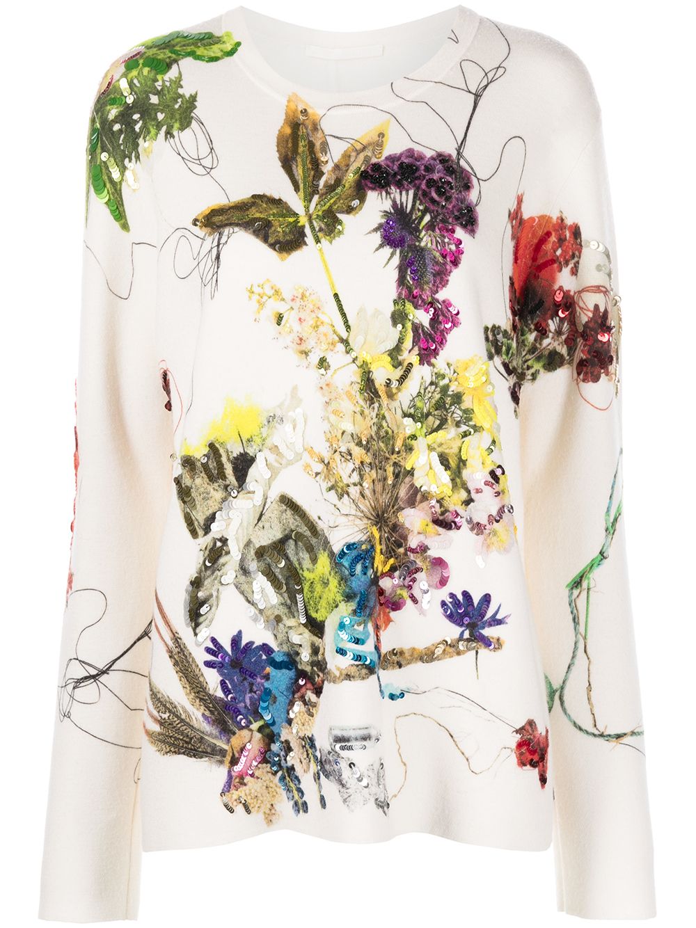 Jason Wu Collection Sequin-embellished Floral-print Merino Wool And ...