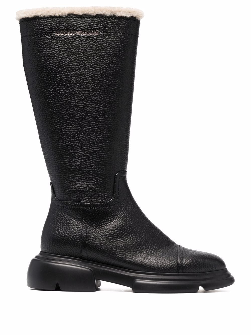 Emporio Armani Pebbled Leather Boots - Farfetch