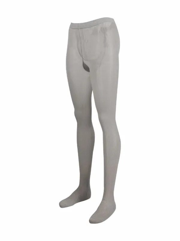 タイツ・ソックス PRADA Ribbed tights Gray Ribbed-knit cotton-blend tights in grey - Prada | Mytheresa