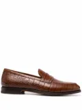 Scarosso crocodile effect loafers - Brown