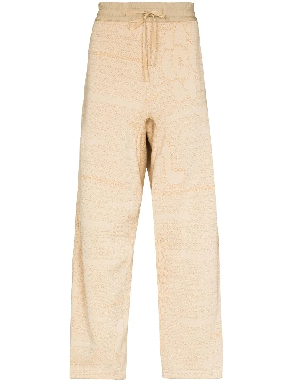 Shop Byborre Bulky Knitted Track Pants In Neutrals