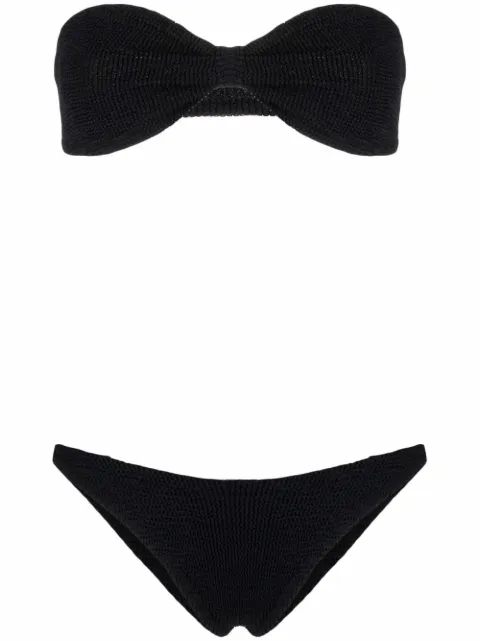 Hunza G Jean crinkle-effect bandeau bikini