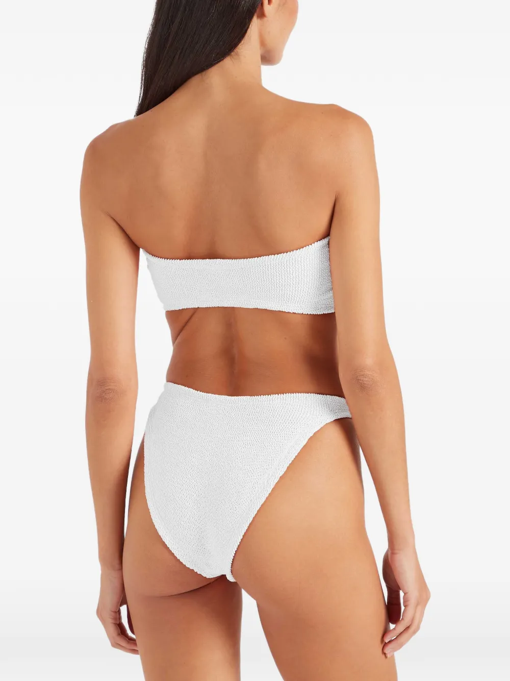  Hunza G Jean Bandeau Bikini Mit Knitteroptik   Weiß 